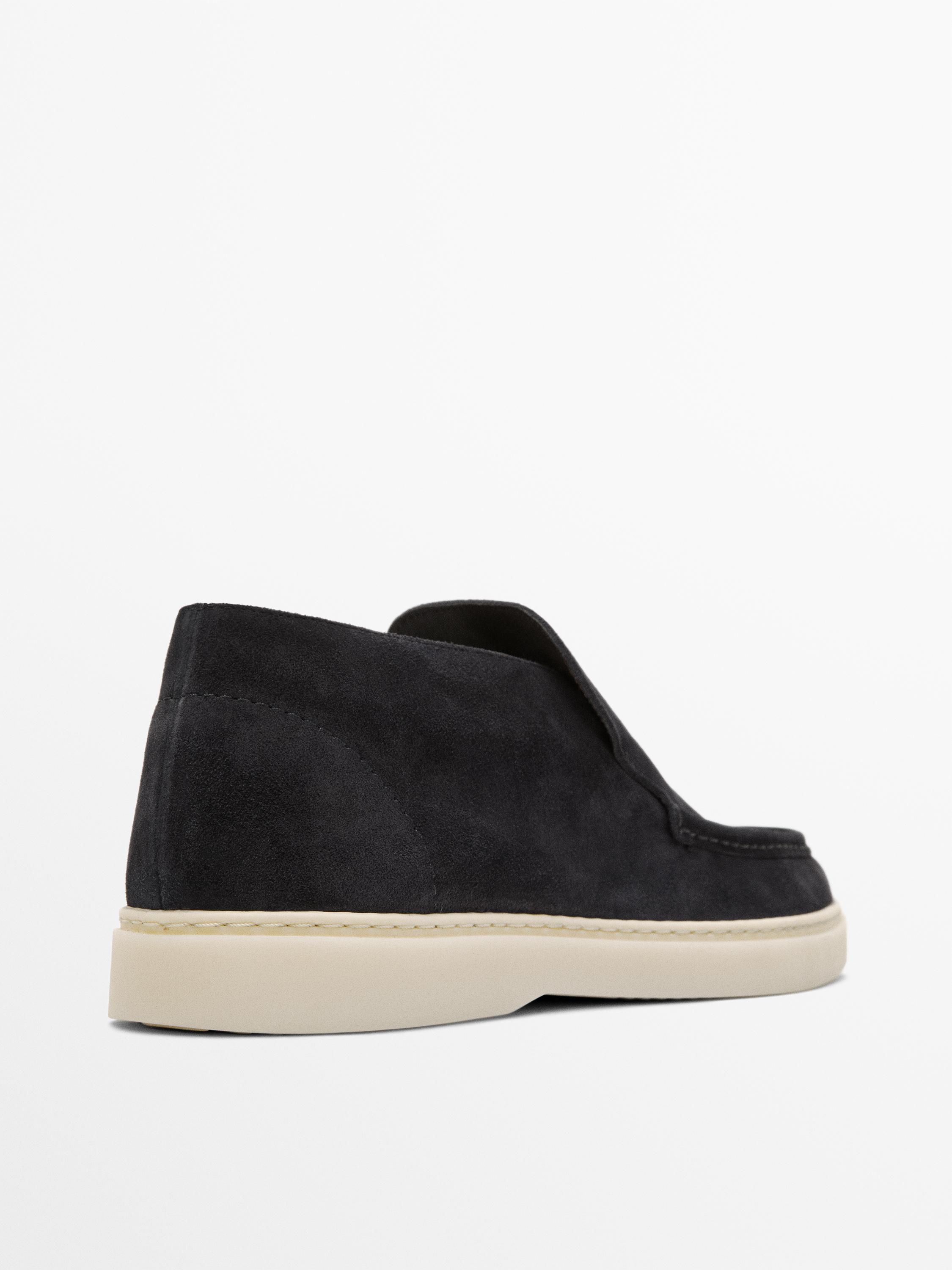 Split suede leather boot-style loafer